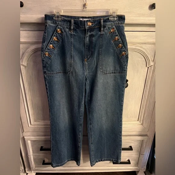 LOFT Curvy Mariner High Rise Wide Leg Jeans - Picture 4 of 8